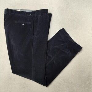 Paul Stuart Pants Mens 40x30 Blue Corduroy Hartford Cuffed Dress Stretch Classic